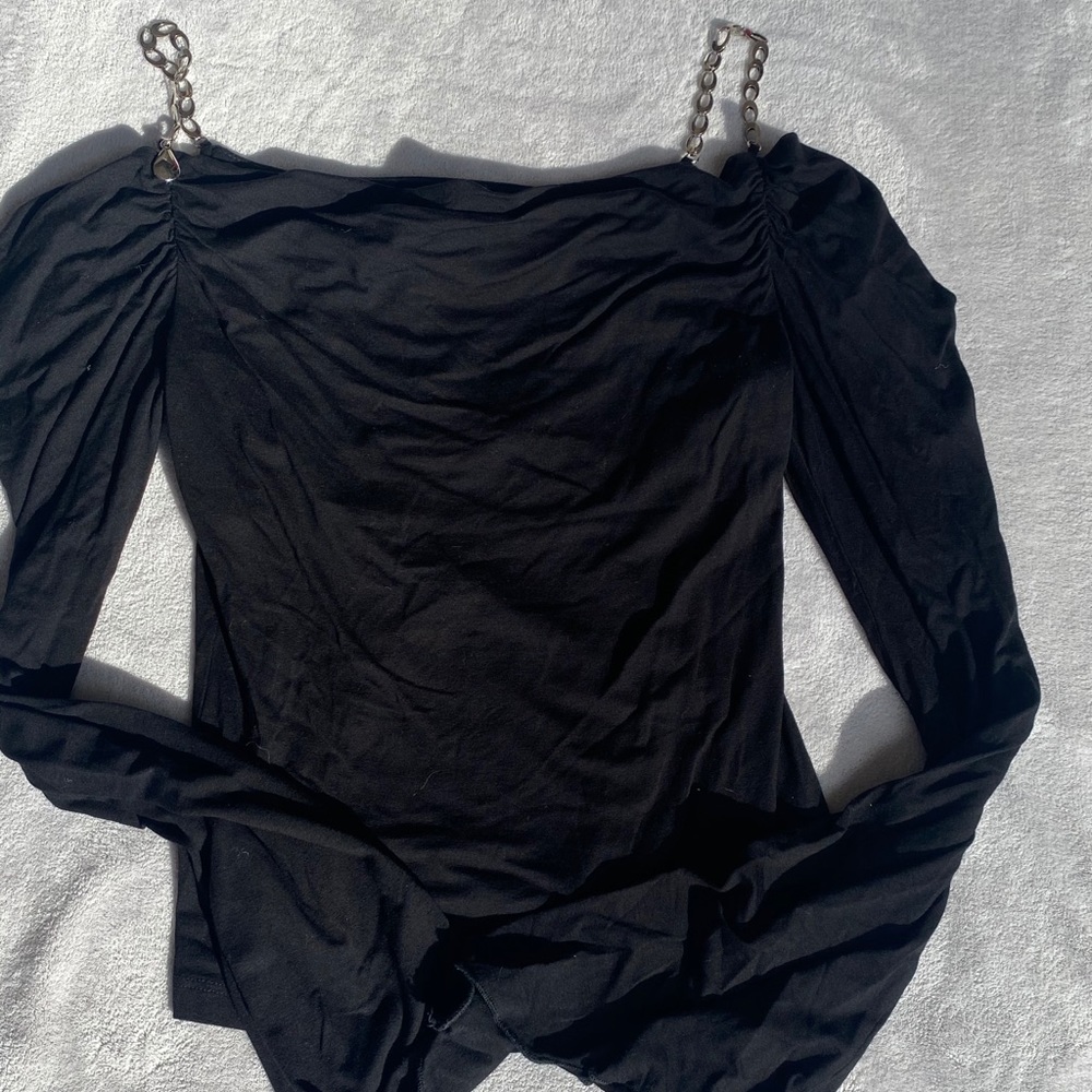 Bebe Off the Shoulder Top Black